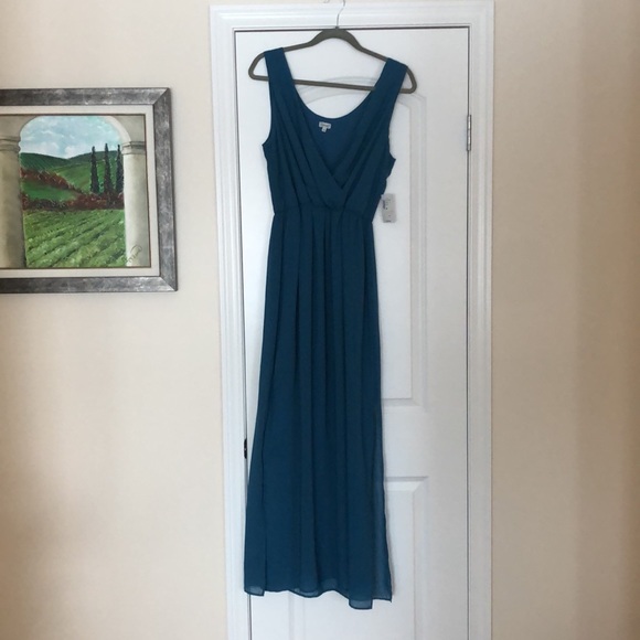 Kismet teal maxi dress, layered - Picture 7 of 7